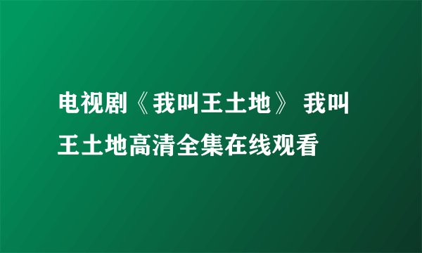 电视剧《我叫王土地》 我叫王土地高清全集在线观看