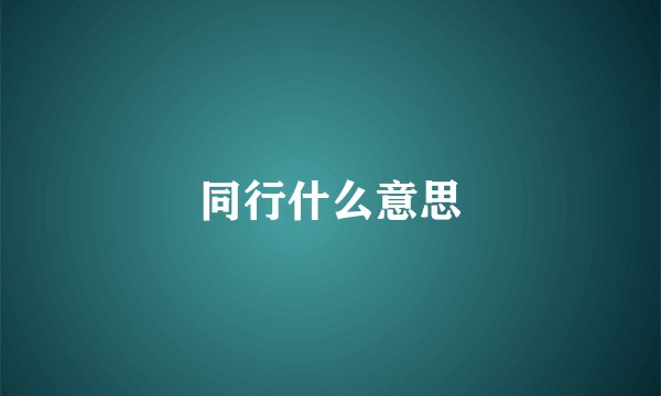 同行什么意思