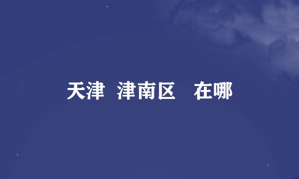 天津  津南区   在哪