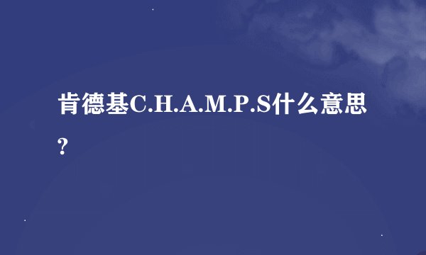 肯德基C.H.A.M.P.S什么意思?