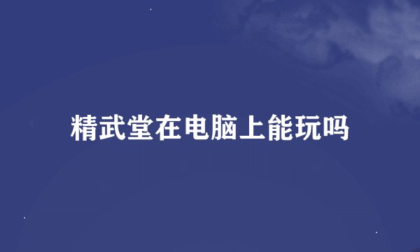 精武堂在电脑上能玩吗