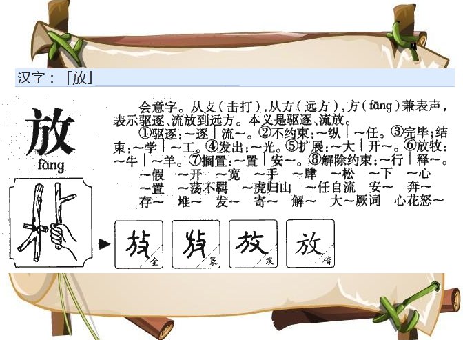 放的偏旁是什么偏旁