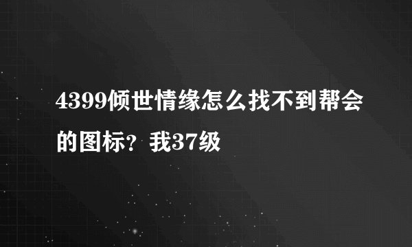 4399倾世情缘怎么找不到帮会的图标？我37级
