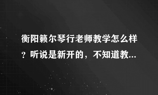 衡阳籁尔琴行老师教学怎么样？听说是新开的，不知道教学质量如何？