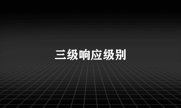 三级响应级别