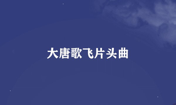 大唐歌飞片头曲