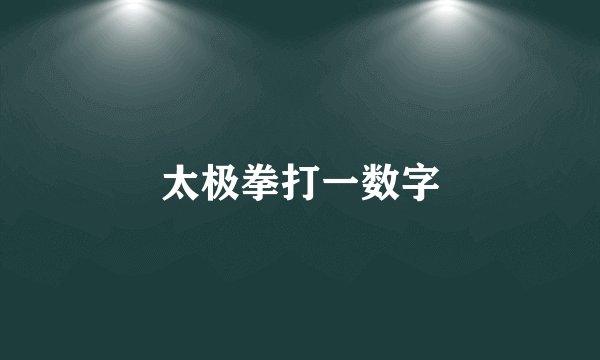 太极拳打一数字