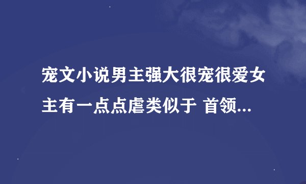 宠文小说男主强大很宠很爱女主有一点点虐类似于 首领霸爱：痴恋灰姑娘的小说