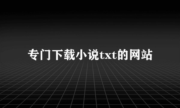 专门下载小说txt的网站