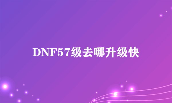 DNF57级去哪升级快