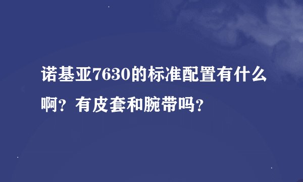 诺基亚7630的标准配置有什么啊？有皮套和腕带吗？