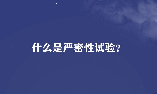 什么是严密性试验？