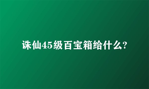 诛仙45级百宝箱给什么?