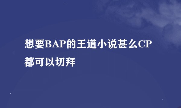想要BAP的王道小说甚么CP都可以切拜