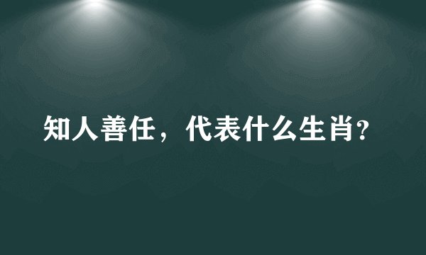 知人善任，代表什么生肖？