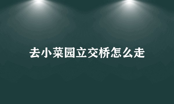 去小菜园立交桥怎么走
