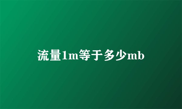 流量1m等于多少mb
