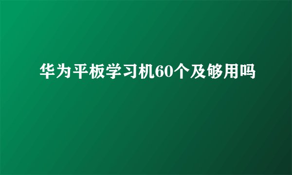华为平板学习机60个及够用吗