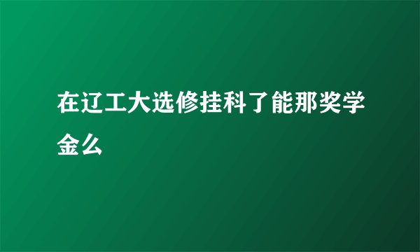 在辽工大选修挂科了能那奖学金么