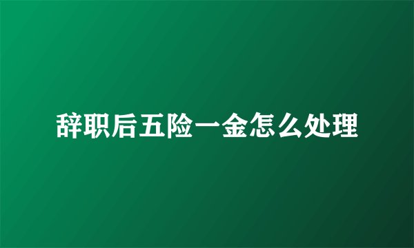 辞职后五险一金怎么处理
