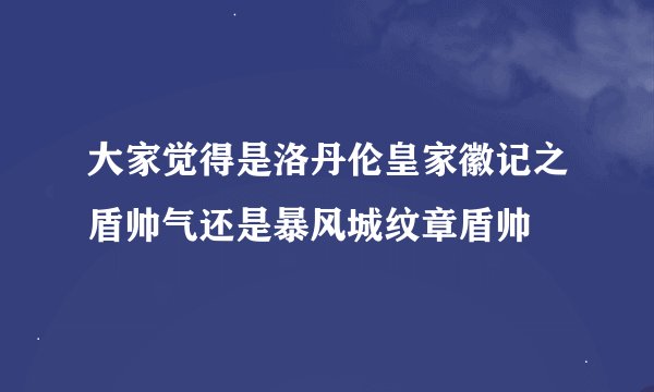 大家觉得是洛丹伦皇家徽记之盾帅气还是暴风城纹章盾帅