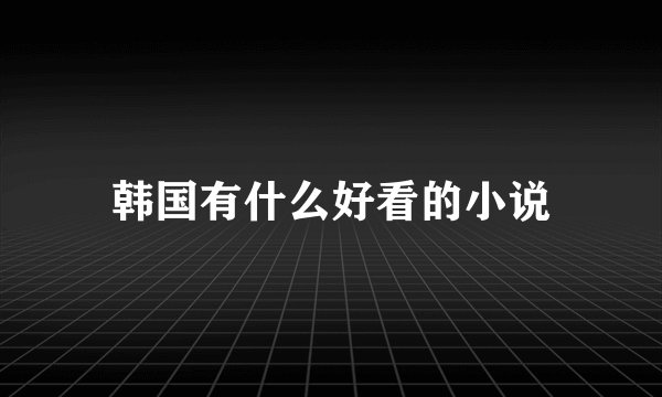 韩国有什么好看的小说