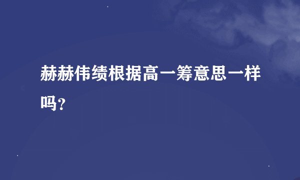赫赫伟绩根据高一筹意思一样吗？