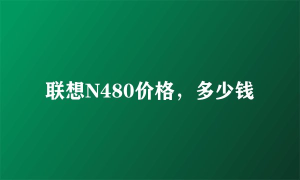 联想N480价格，多少钱