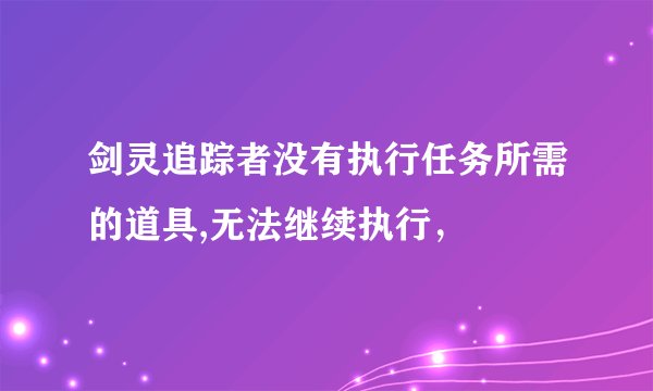 剑灵追踪者没有执行任务所需的道具,无法继续执行，