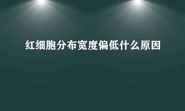 红细胞分布宽度偏低什么原因