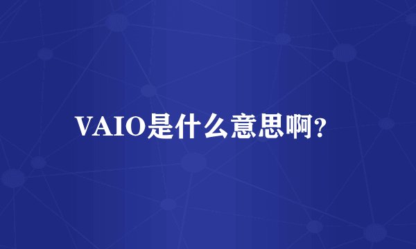 VAIO是什么意思啊？