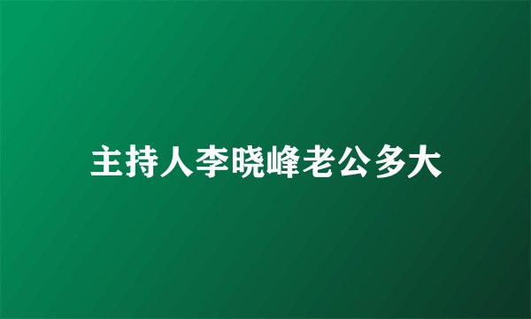 主持人李晓峰老公多大