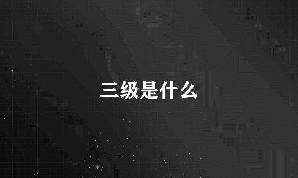 三级是什么