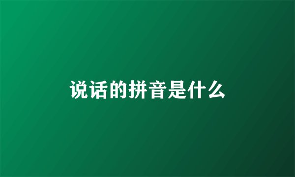 说话的拼音是什么