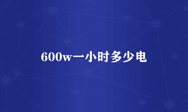 600w一小时多少电
