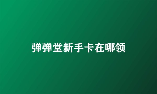 弹弹堂新手卡在哪领