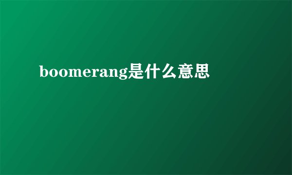 boomerang是什么意思