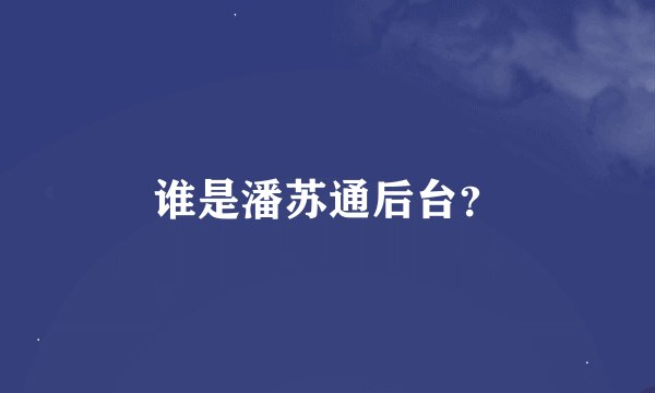 谁是潘苏通后台？