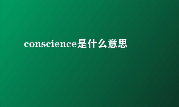 conscience是什么意思