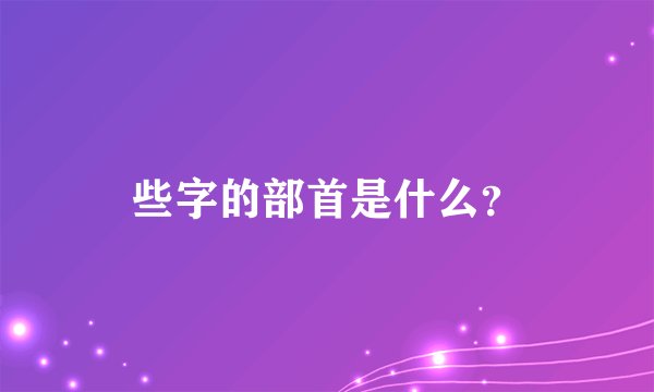 些字的部首是什么？