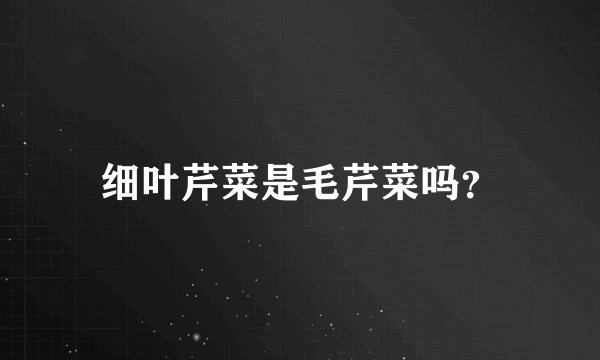 细叶芹菜是毛芹菜吗？